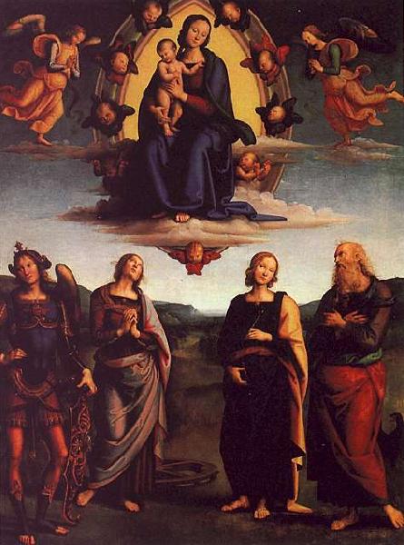 Pietro Perugino The Virgin and Child with Saints Sweden oil painting art